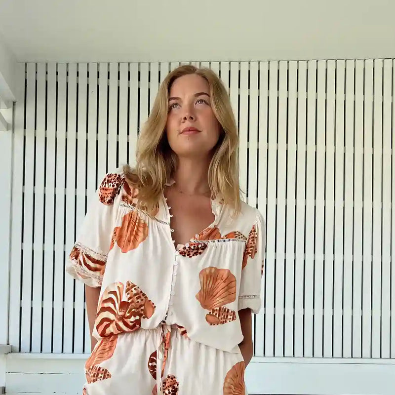 Cyra Blouse Marcel print