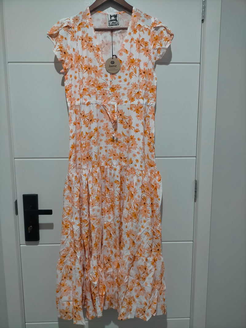 Melissa Maxi Dress Apricot Prairie Print