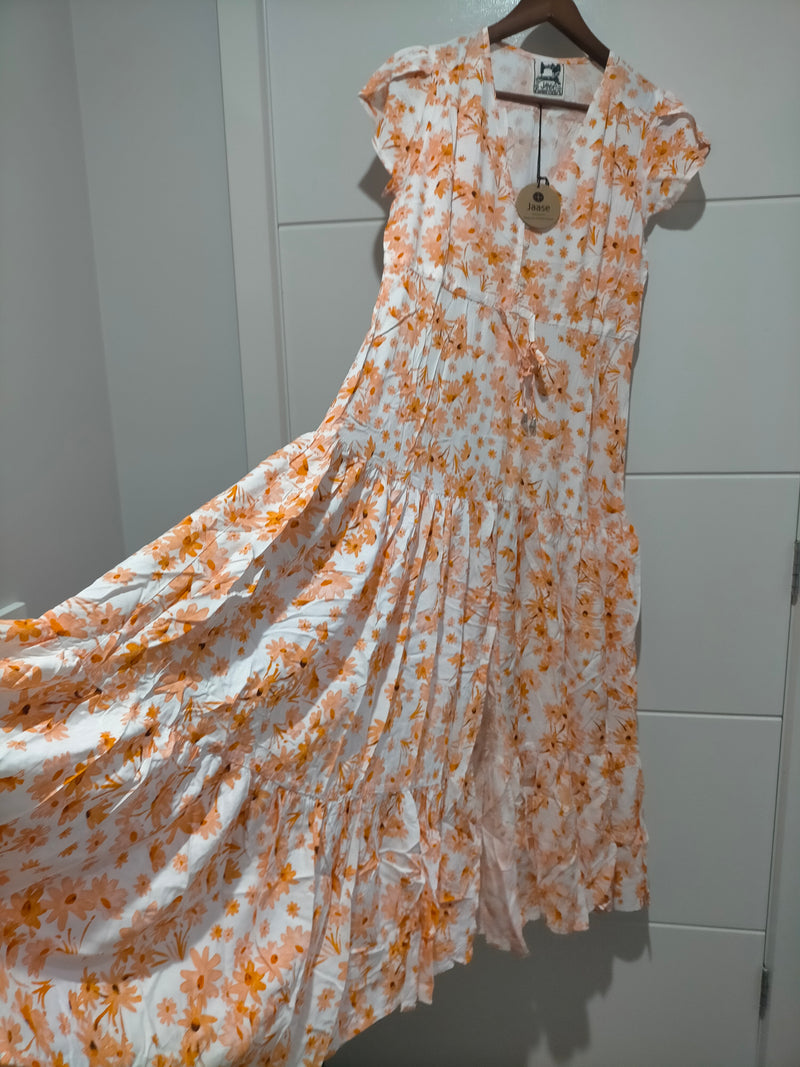Melissa Maxi Dress Apricot Prairie Print
