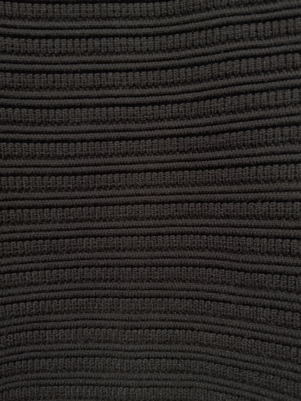 Praline Ribbed Blanket Stitch Cardi chocolate – flat lay close-up of ribbed cotton-viscose fabric