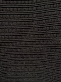 Praline Ribbed Blanket Stitch Cardi chocolate – flat lay close-up of ribbed cotton-viscose fabric