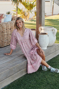 Monday Midi Dress Rosabella Print Kenzie Tenzie