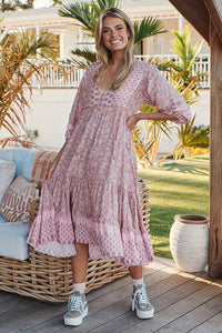 Monday Midi Dress Rosabella Print Kenzie Tenzie