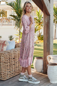 Monday Midi Dress Rosabella Print Kenzie Tenzie
