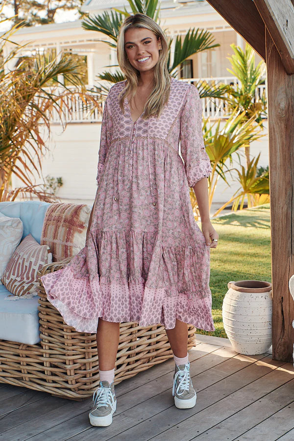 Monday Midi Dress Rosabella Print Kenzie Tenzie