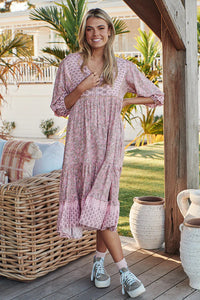 Monday Midi Dress Rosabella Print Kenzie Tenzie