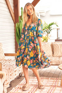 Monday Midi Dress Tiya Print Kenzie Tenzie