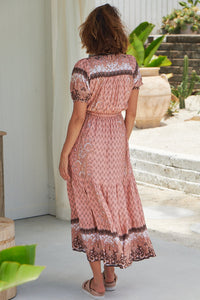 Opie Maxi Dress Coral Bells Print Kenzie Tenzie