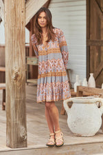 Payson Mini Dress Grey Odessa Print Kenzie Tenzie