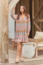 Payson Mini Dress Grey Odessa Print Kenzie Tenzie