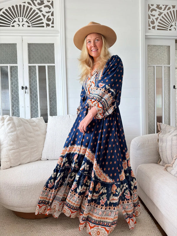 Catalonia Maxi Dress ~ Asha print