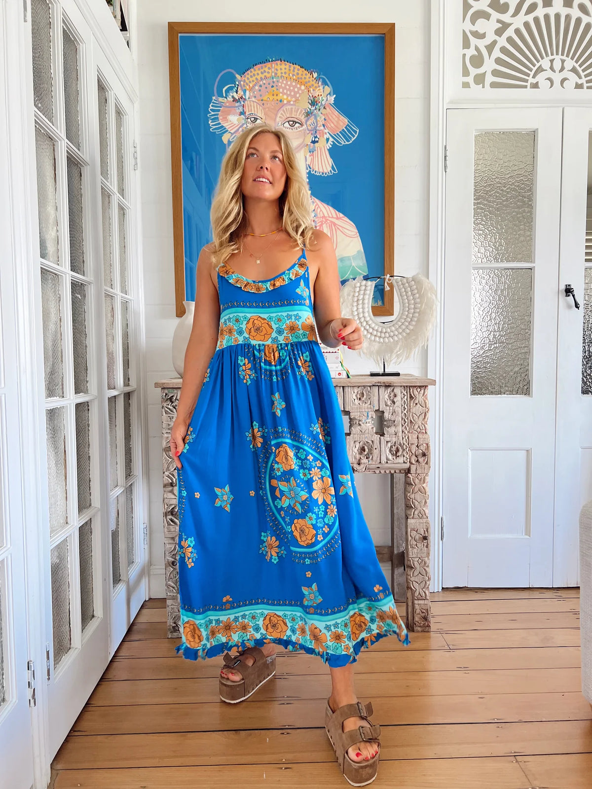 Bibi Midi Dress ~ Riviera print