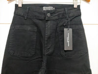 Sailor Wide Leg Pocket Jeans black – flat lay close-up of front waistband and pocket detail