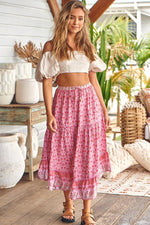 Shayla Maxi Skirt Rose Blossom print Kenzie Tenzie