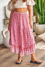 Shayla Maxi Skirt Rose Blossom print Kenzie Tenzie