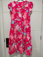 Slate Midi Dress Cerise Print Kenzie Tenzie