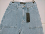 Summertime Straight Leg Cargo Jean - Washed Light Blue Kenzie Tenzie