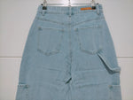 Summertime Straight Leg Cargo Jean - Washed Light Blue Kenzie Tenzie