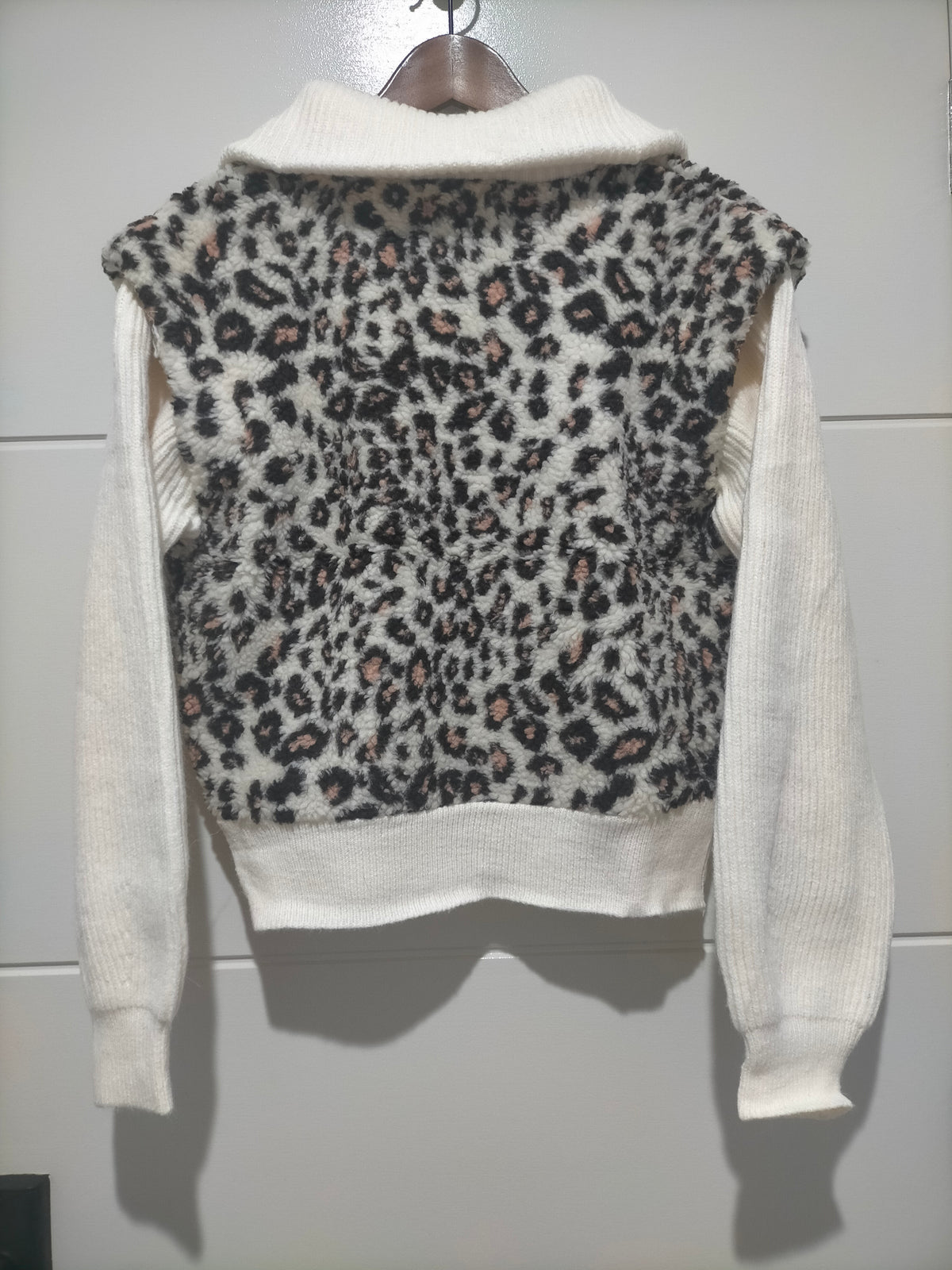 Sundays Leopard Sherpa Jacket ~ Winter White