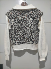 Sundays Leopard Sherpa Jacket ~ Winter White