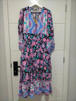 Teresa Maxi Dress Blackbird Print Kenzie Tenzie