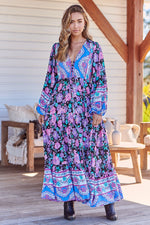 Teresa Maxi Dress Blackbird Print Kenzie Tenzie