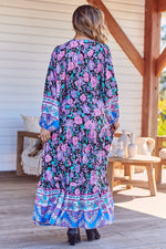 Teresa Maxi Dress Blackbird Print Kenzie Tenzie