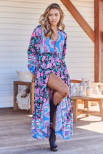 Teresa Maxi Dress Blackbird Print Kenzie Tenzie