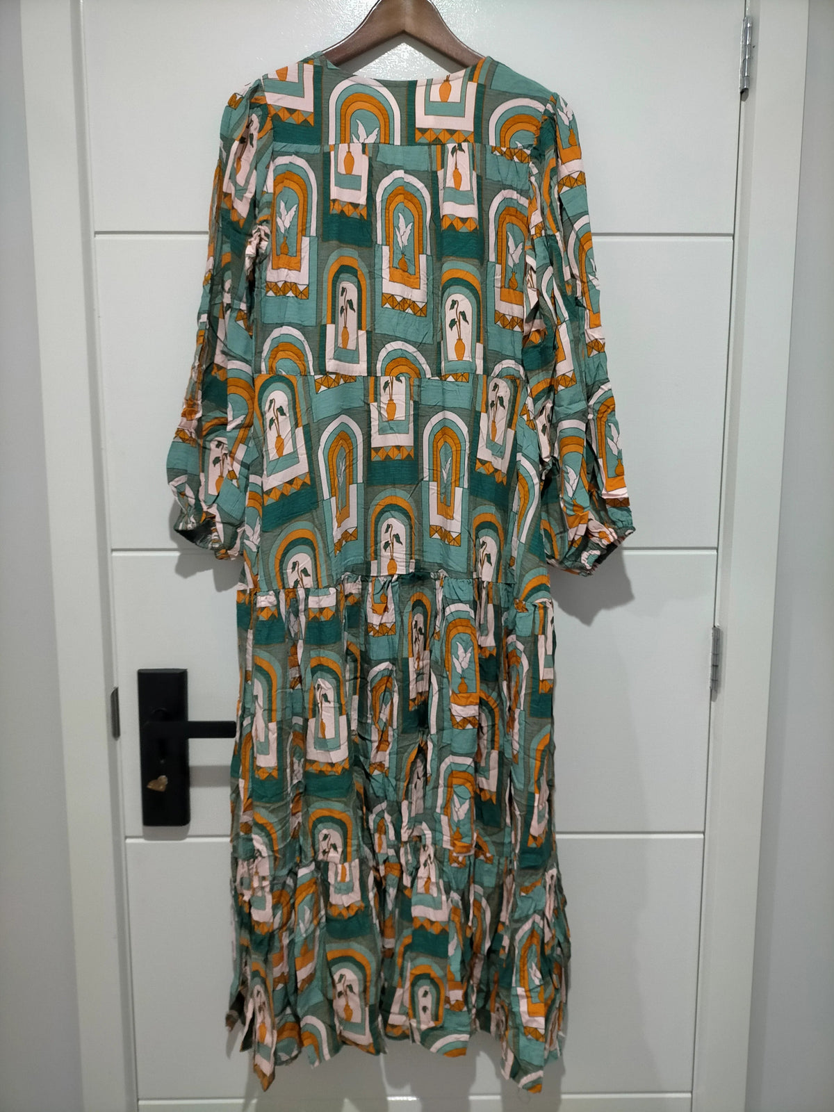 Teresa Maxi Dress Emerald Arches Print Kenzie Tenzie