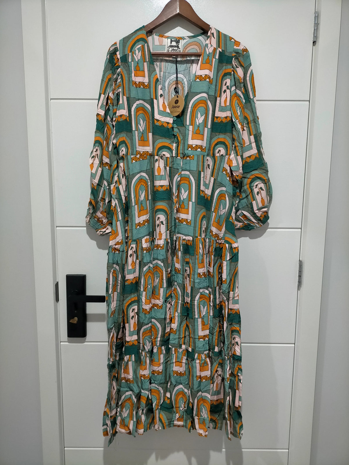 Teresa Maxi Dress Emerald Arches Print Kenzie Tenzie