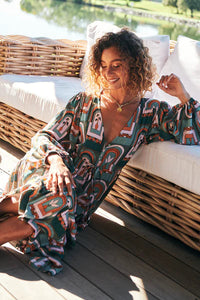 Teresa Maxi Dress Emerald Arches Print Kenzie Tenzie
