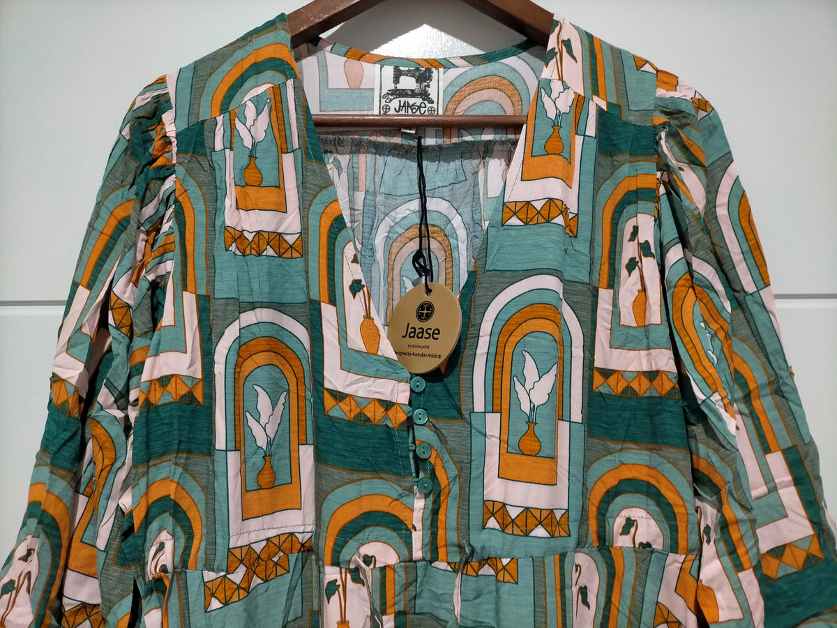 Teresa Maxi Dress Emerald Arches Print Kenzie Tenzie