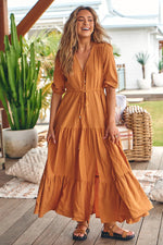 Tessa Maxi Dress Honey Cotton Print Kenzie Tenzie