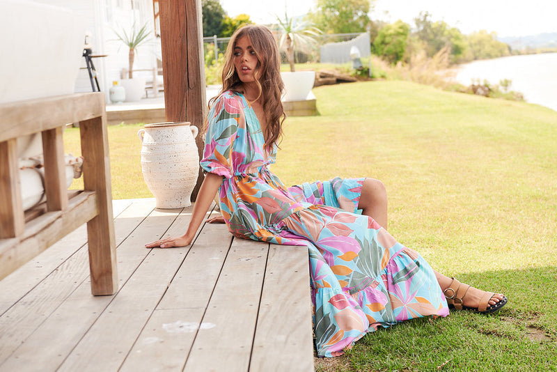 Tessa Maxi Dress Kiawah Print Kenzie Tenzie