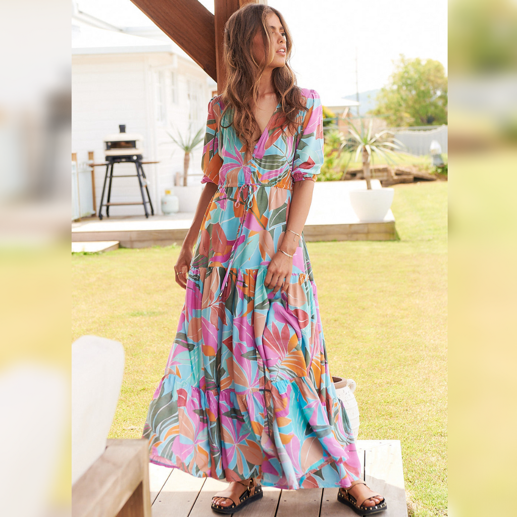 Tessa Maxi Dress Kiawah Print Kenzie Tenzie