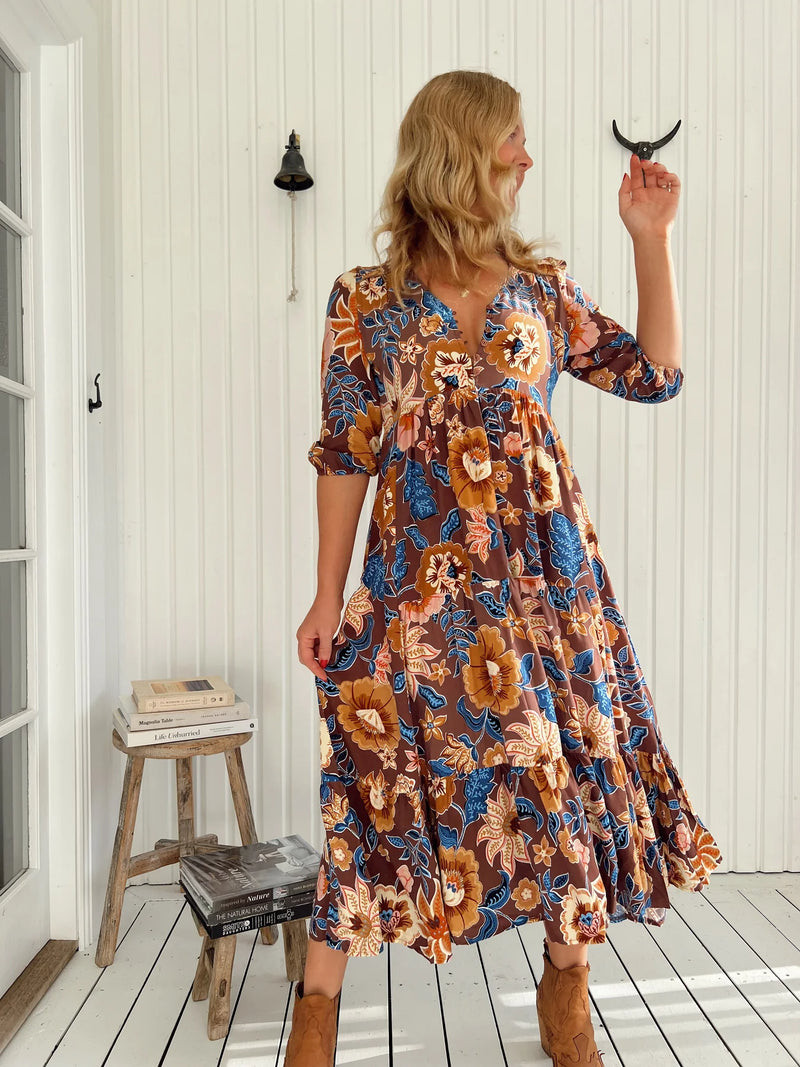 Eve Midi Dress Tierra Print