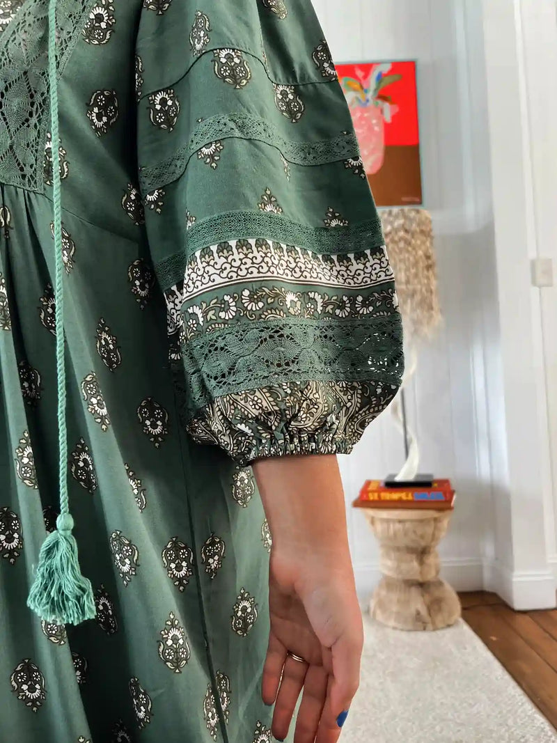 Meadow Maxi Dress Viridian Print