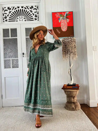 Meadow Maxi Dress ~ Viridian Print