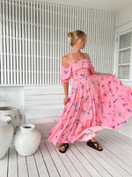 Claudette Maxi Dress Wild Berry print