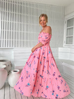 Claudette Maxi Dress Wild Berry print