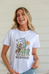 Wild and Free White Band Tee Kenzie Tenzie