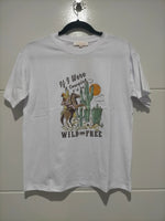 Wild and Free White Band Tee Kenzie Tenzie