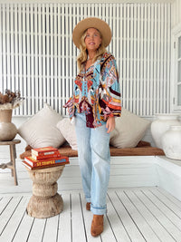 Imogen Blouse ~ Wild Hearts print