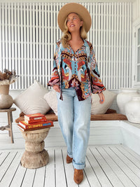 Imogen Blouse ~ Wild Hearts print