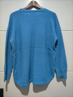 Willow Blue Waffle Knit Jumper by Miracle Fashion Kenzie Tenzie