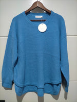 Willow Blue Waffle Knit Jumper by Miracle Fashion Kenzie Tenzie