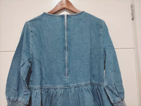 Adelaide Chambray Denim Mini Dress Vintage Mid Blue