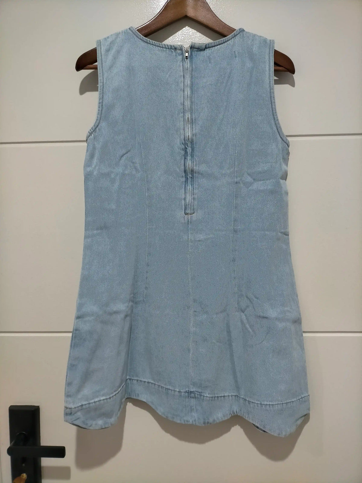 Alannah Denim Scallop Mini Dress ~ Light Blue