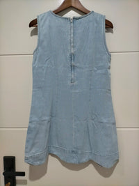 Alannah Denim Scallop Mini Dress ~ Light Blue