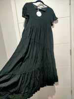 Alessia Linen Maxi Dress - Black
